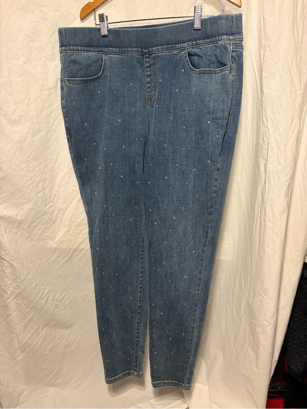 Lane Bryant Light Blue Skinny Jeans with Stud Dots